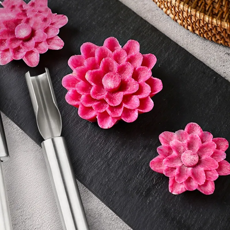 New Dish Placement Carving Set Stainless Steel Carving Knife Fruit Vegetable Carver Kitchen Gadget