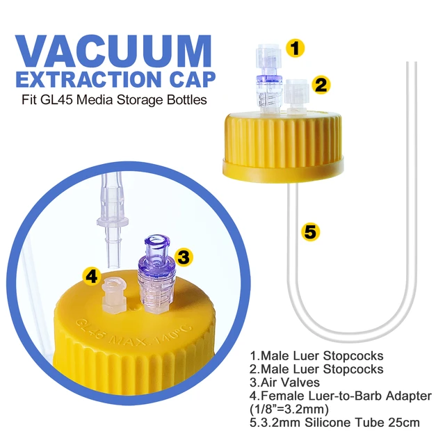 FILTRATION SET WITH BOTTLE, FILTER HOLDER AND GL-45 ADAPTER WITH OLIVE