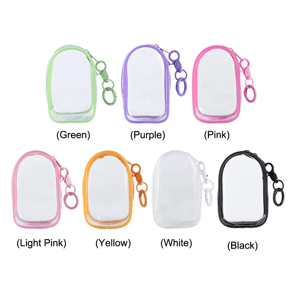 Clear Figure Display Bag with Keychain Mini Doll Pouch Transparent Protector Case Organizer Box for Figures Collectibles