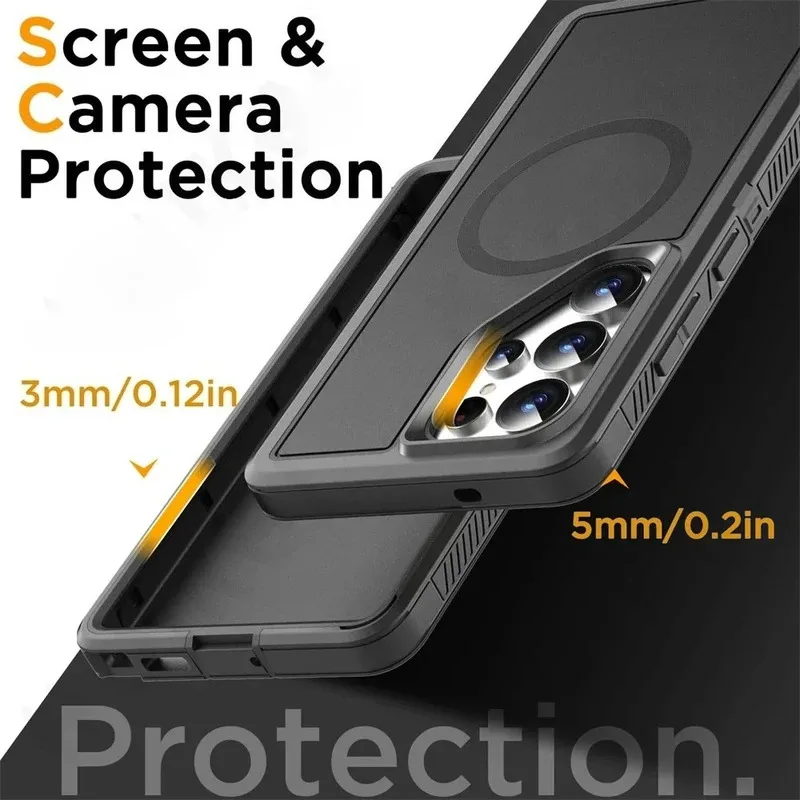 Premium Tough Matte Anti-Slip Case with Magnetic Wireless Charging Protector Cover