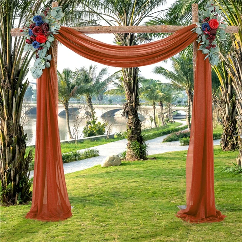 Chiffon Wedding Arch Draping Fabric,75*600CM Wedding Arch Drapes Sheer  Backdrop Curtain for Wedding Ceremony Party Ceiling Decor - AliExpress