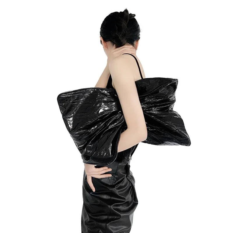 

Women Clutches Black Large Capacity PU Leather Bags for Female Designer Bag Fold Zipper Clutch Bag Fashion Party Dinner Bag