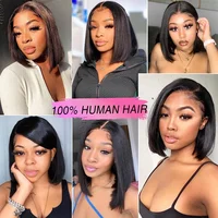 Perruque Bob Lisse Extrême en Cheveux Humains, Lace Frontale HD Transparente Pré-Pluckée 13x4, Sans Colle, Densité 250% 6