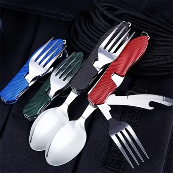 Foldable Camping Utensil Set – Multi-Functional Knife, Fork, Spoon Combo For Outdoor Activities And Sports Camping Picnic Travel 2 Foldable Camping Utensil Set - Multi-Functional Knife, Fork, Spoon Combo For Outdoor Activities And Sports Camping Picnic Travel 2