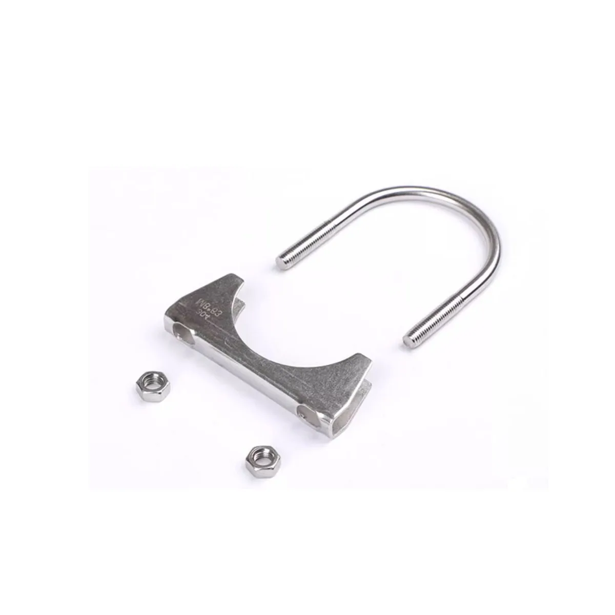 304 Stainless Steel Strong Pipe Clamp Bracket With Baffle U-Bolt/Marine Pipe Clamp Exhaust M8 buckle clamp