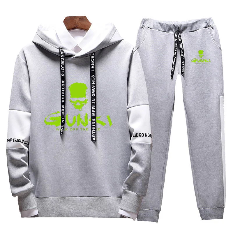 2024 Newest Gunki Men Tracksuit Two Piece Sets Man Hooded Sweatshirts Pullover Autumn Jogging Suit Men Hoodies Men Clothing 3