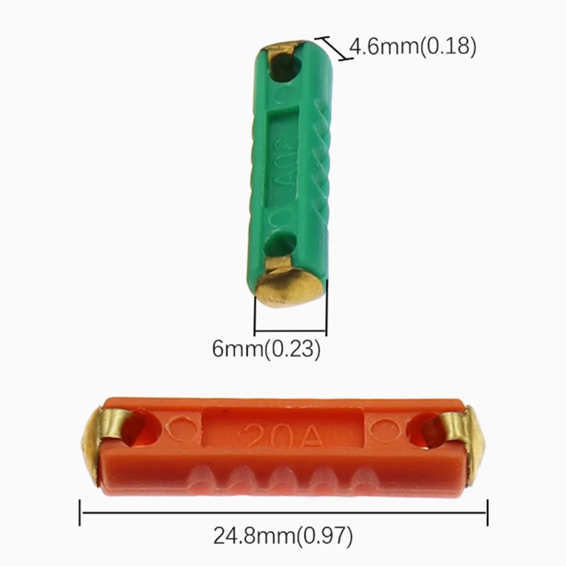 10PCS GBC East European car fuse Horizontal fuse Torpedo 5A8A16A20A25A30A