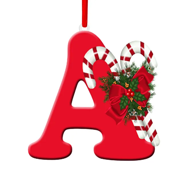 Christmas Tree Decoration Letter Pendant 26 Letters Home Holiday Acrylic Diy Pendant Xmas 2024 New Year Decor Ornament Navidad 2