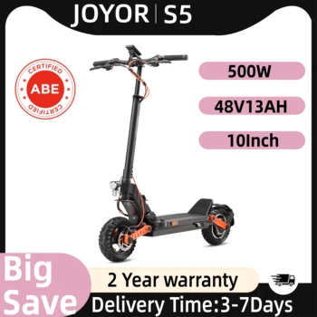 Monopattino Elettrico per Adulti JOYOR S5（ABE）, Motore 500W, Batteria 48V13AH, Pieghevole, Pneumatici da 10 Pollici, E-Scooter Urbano