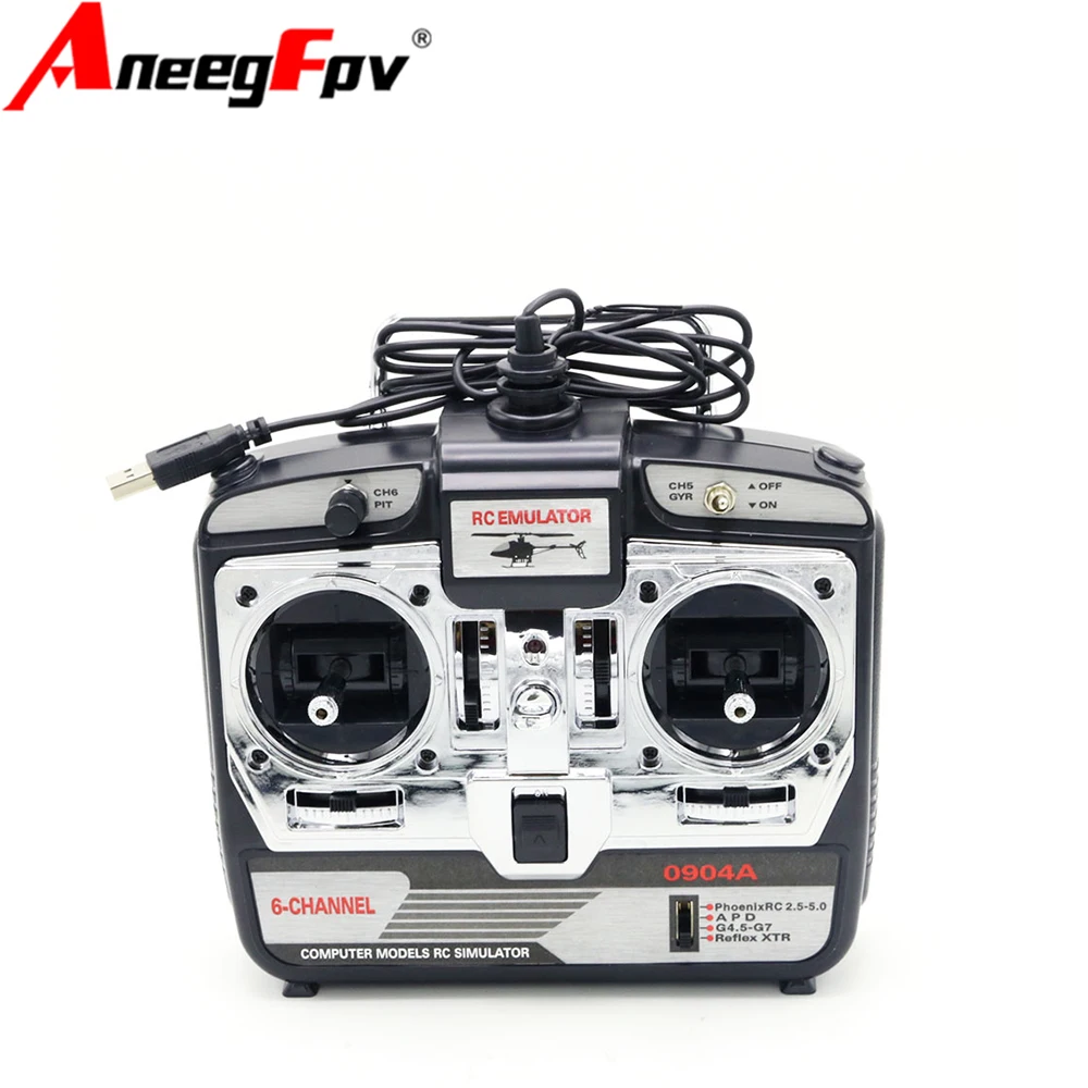 6채널 RC 시뮬레이터 JTL-0904A 실제 비행 헬리콥터 시뮬레이터 (헬리콥터, 고정익 항공기, 드론용) 소매용 박스 포장