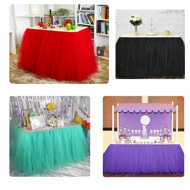 Gonna Da Tavolo In Tulle Arcobaleno Con Rifiniture Dorate - Per Matrimoni, Compleanni E Baby Shower