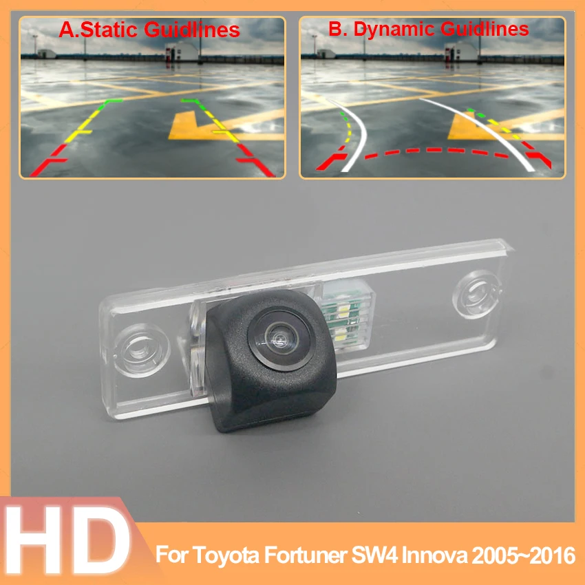 

HD 1280*720 Fisheye Rear View Camera For Toyota Fortuner SW4 Innova 2005~2013 2014 2015 2016 Car Reverse Parking Accessories