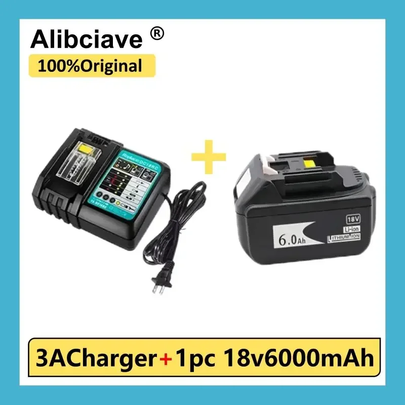 

Оригинальная Аккумуляторная Батарея BL1860 18 в 6000 мАч литий-ионная батарея для 18В BL1840 BL1850 BL1830 BL1860B + 3A зарядное устройство