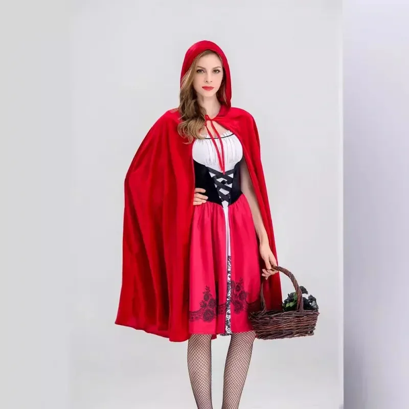 Cute Girl European And American Halloween Little Red Riding Hood Costume Adult Cosplay Clothing Party Packaging - Image 4