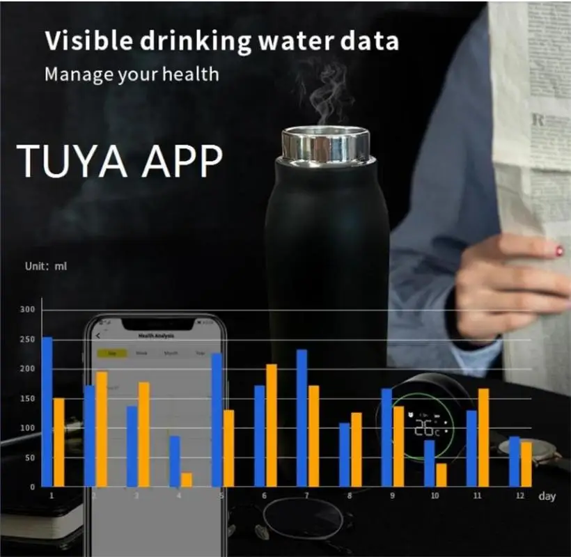 LV 11 Thermal Tumbler LED Touch Display Temperature Stainless