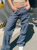Low Waisted Y2K Grunge Baggy Jeans Harajuku Fairycore Cute Cargo Pants Streetwear Casual Fashion Denim Trousers Cuteandpsycho 2