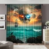 2pcs, spring summer Curtains Strange skeletons floating in stormy seas Sheer Curtains Versatile Polyester Fabric Decorations Use 2
