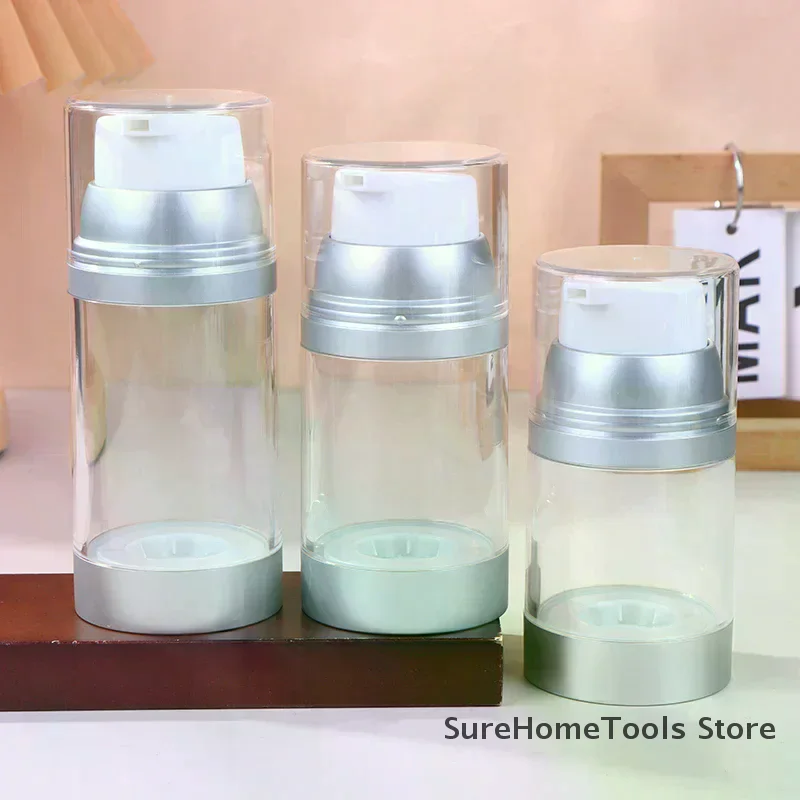 100/120/150ML Refillable Airless Pump Jar Press-On Vacuum Cream Lotion Travel Sub-bottle Empty Cosmetics Skincare Container