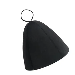 Luxurious Wool Felt Sauna Hat and Quick-Dry Hair Turban (Black)