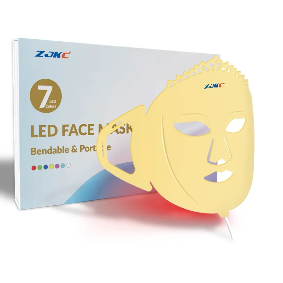 

ZJKC Photon LED Facial Mask Red Light Therapy 7 Colors Face Beauty Instrument Skin Care Rejuvenation Tighten Acne Anti Wrinkle