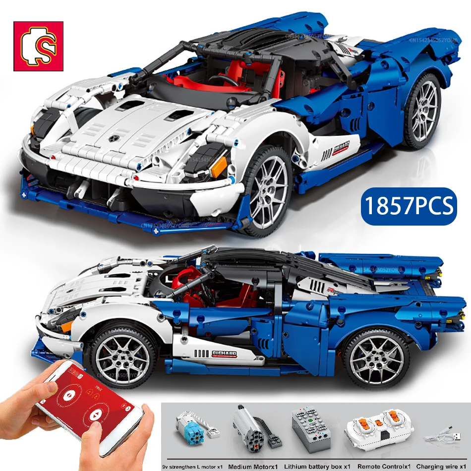 

SEMBO 1857PCS Technical RC Expert Famous Sports Car Building Blocks Racing Vehicle Model Bricks Toys For Children Boys
