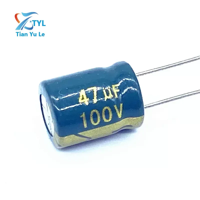 

100pcs/lot high frequency low impedance 100v 47UF aluminum electrolytic capacitor size 8*12 47UF 20%