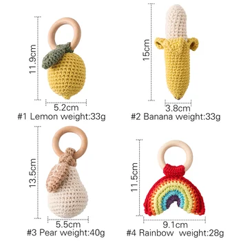 Children's Crochet Fruit Rattle - Wooden Toys 6