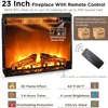 Fireplace TV Stand for 65+ Inch TV, 33" Tall Highboy Farmhouse Entertainment Center w/ 23'' Electric Fireplace, Rustic Media 2