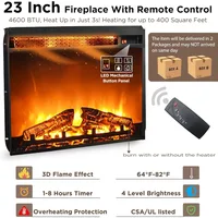 Fireplace TV Stand for 65+ Inch TV, 33" Tall Highboy Farmhouse Entertainment Center w/ 23'' Electric Fireplace, Rustic Media 2