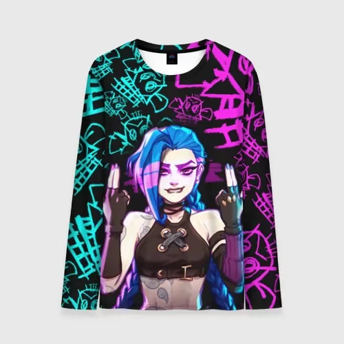 Arcane League Jinx T-shirt 3D Printing Men/Women Anime T-shirts Round Neck Long Sleeve Top Kids Cartoon Tees
