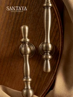 Santaya Poignée de meuble en laiton antique, boutons d'armoires de cuisine Foy, poignées en bronze rétro, accessoires de garde-robe 6