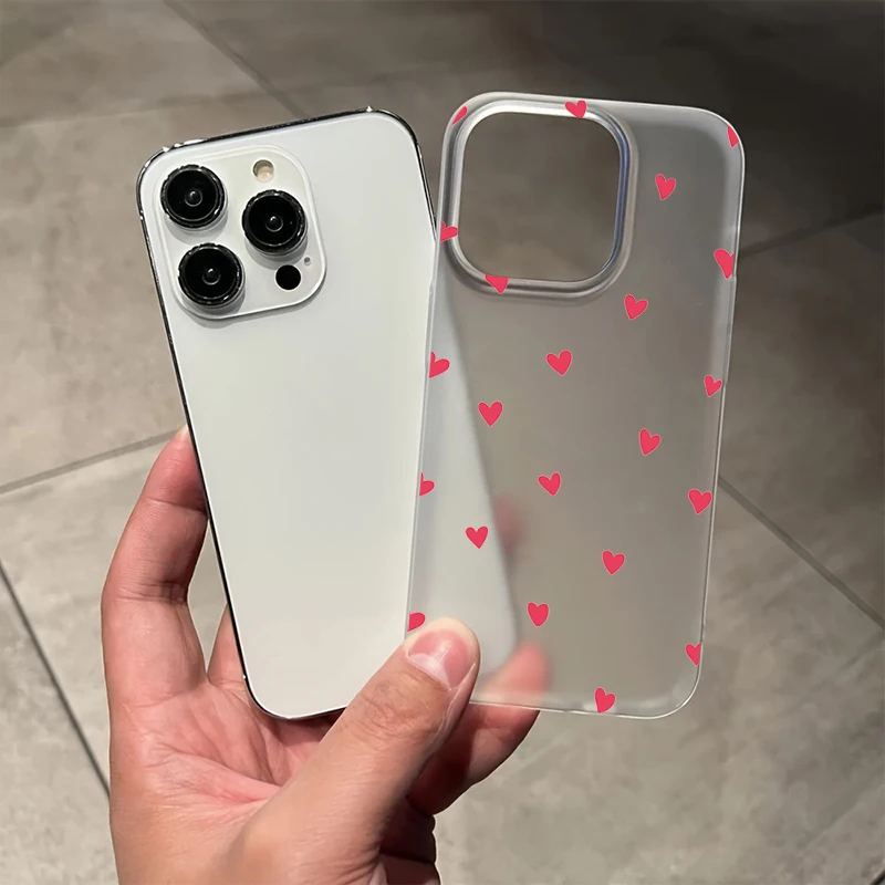 Charming Soft Love Heart-Shaped Shockproof Phone Case with Clear Design
