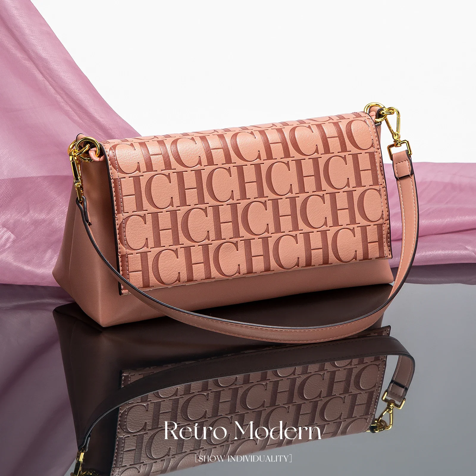 حقيبة كتف نسائية كلاسيكية جديدة بتصميم مستطيل بلون...