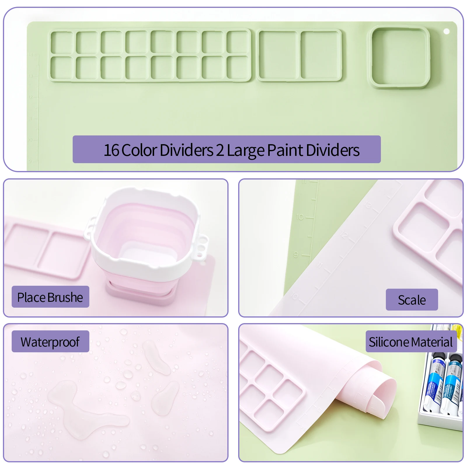 Silicone Painting Pad Suction Cup Reusable for Art