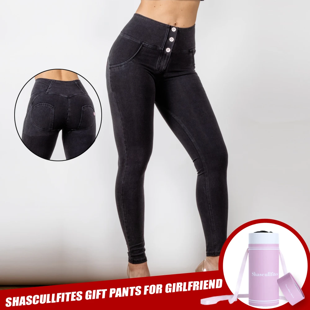 Womens Stretch Button Yoga Pants