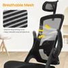 Ergonomic Office Desk Chair High Back Computer Gaming Mesh Chair with Comfy Task Adjustable Arms Lumbar Support Headrest 6