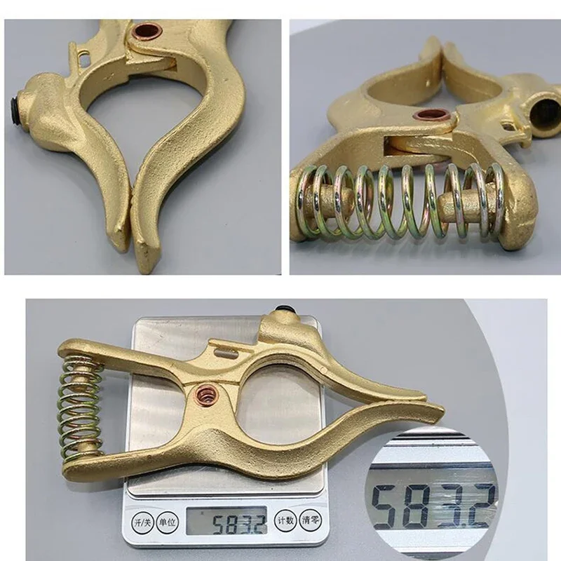 Heavy Duty 500-Amp T-Style Ground Clamp Full Copper Welding Ground Clamp with Spring for MMA MIG TIG Welding Machine