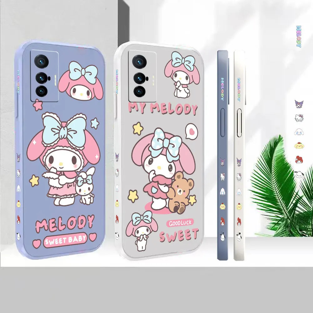 

Liquid Silicone Case For VIVO X90 X80 X70 X70T X60 X60T X50 X30 X27 X21S X21I X21IA Cover Anime Cute My Melody Fundas Cqoue Capa