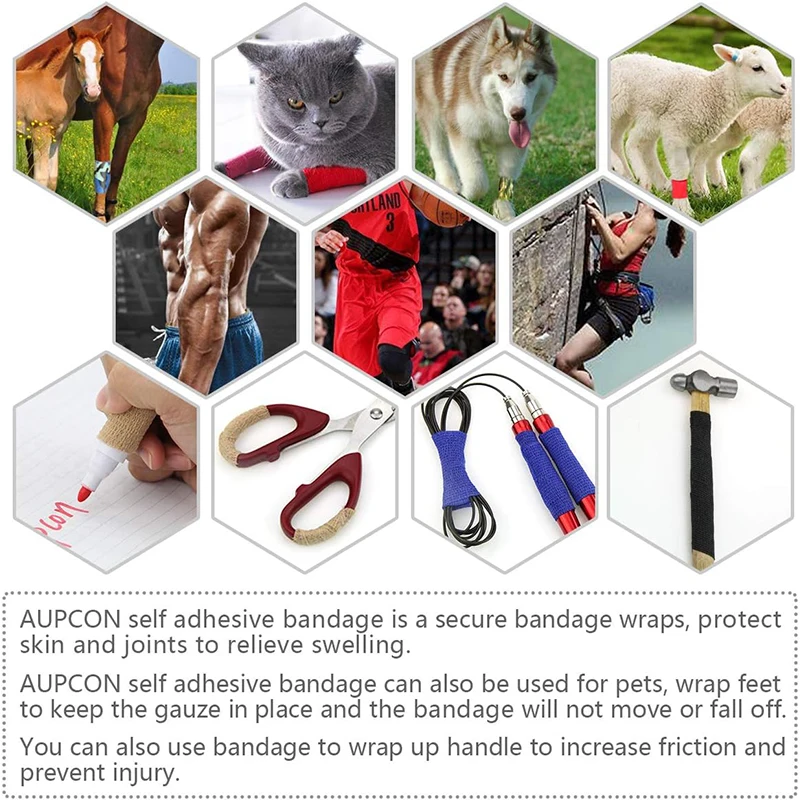 Claw Pattern Printed Self Adhesive Elastic Bandage 4.5m Non-Woven Finger Knee Sports Wrap Tape Dogs Cat Leg Paw First Aid Kit elastic bandage wrap tape