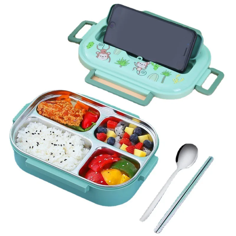 School Food Box Stainless Steel 4 Compartments - Stainless Steel Insulated  Lunch - Aliexpress