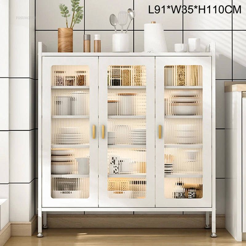 Modern Metal Kitchen Cabinet with Door Household Dust-proof Kitchen Cabinets Multi-functional Small Appliance Storage Cabinet 6