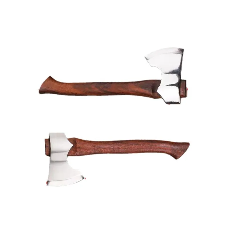 Mini Play Display Open Express Portable Outdoor Camping Handmade Alloy Steel High Quality Sandalwood Handle Axe 6