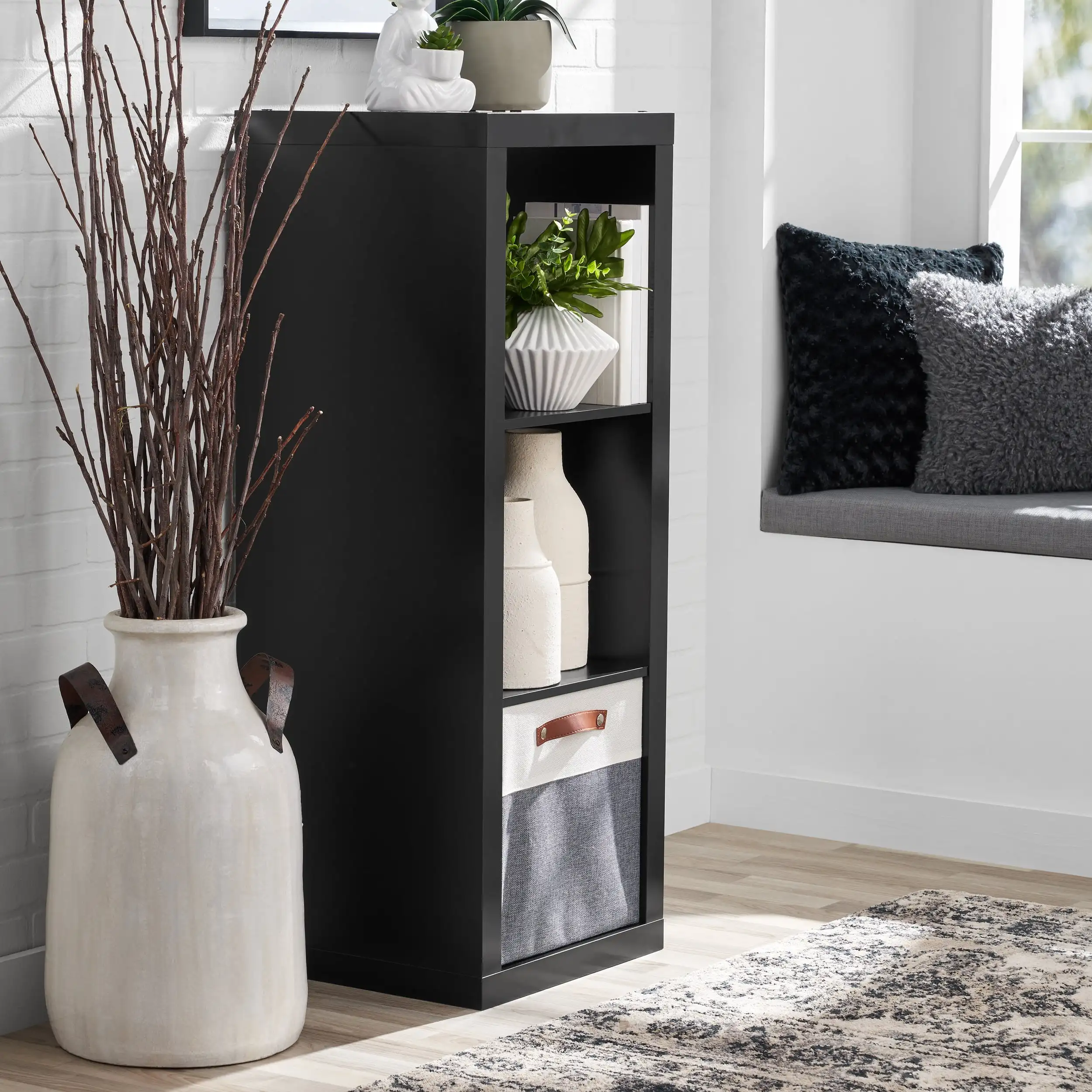

NEW Better Homes & Gardens 3-Cube Storage Organizer, Solid Black