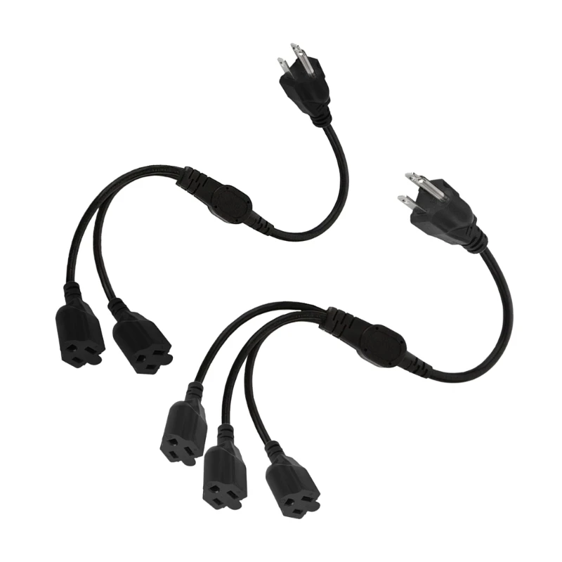 

Efficient 2/3 Way Power Splitter Practical 2/3 Outlet Extension Cord for House Dropship