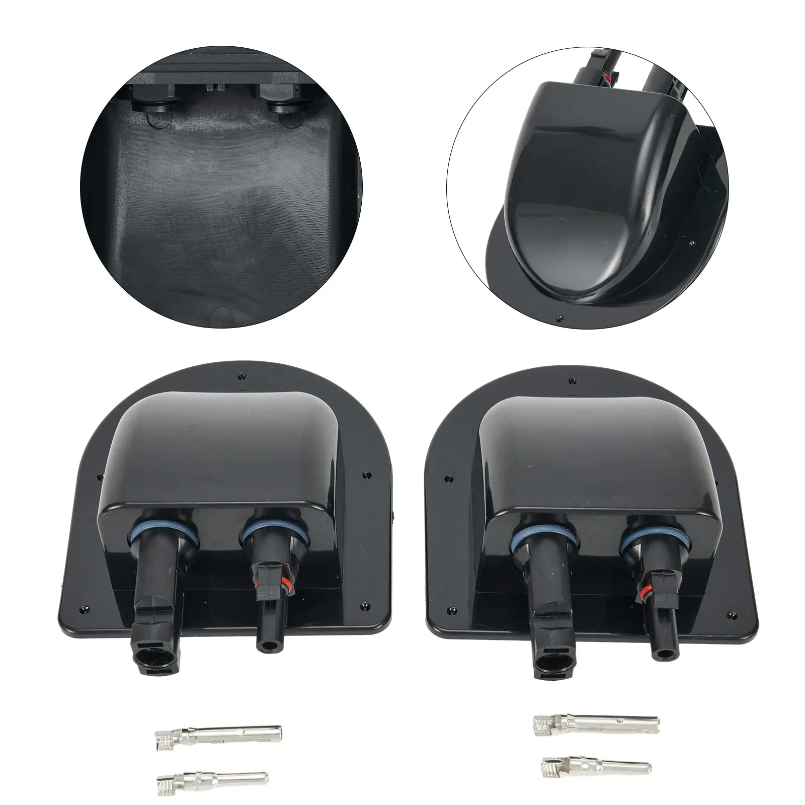 Solar Panel Double Hole Wire Cable Entry Gland Sealing Box Curved Cable Connector Waterproof For RV Caravan Motorhome Boat solar panel cable adapter solar cable connector solar cable adapter solar connectors solar panel