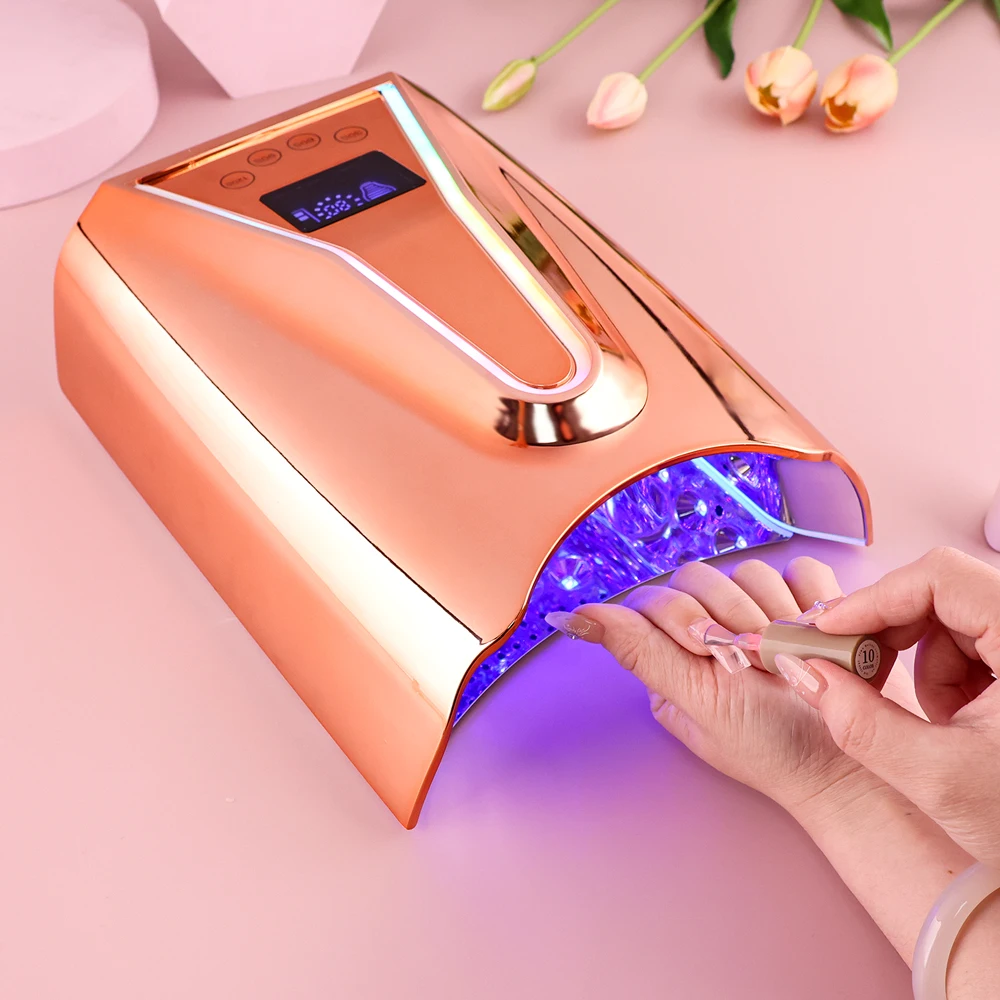 128W Rechargeable Battery LED UV Lamp Wireless Manicure Pedicure Powerful Curing Light Cordless Nail Dryer Fast Drying Nails 5