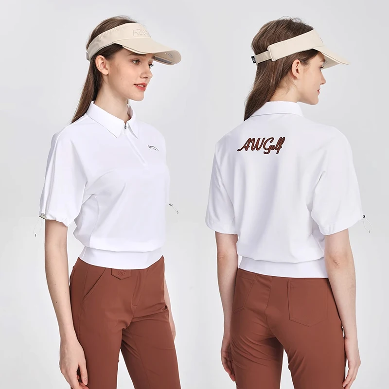 Azureway Golf Women's Suit Spring Summer Short Style T-Shirt Outdoor Sports Loose Casual Top for Ladies High Quality Skirt Set
