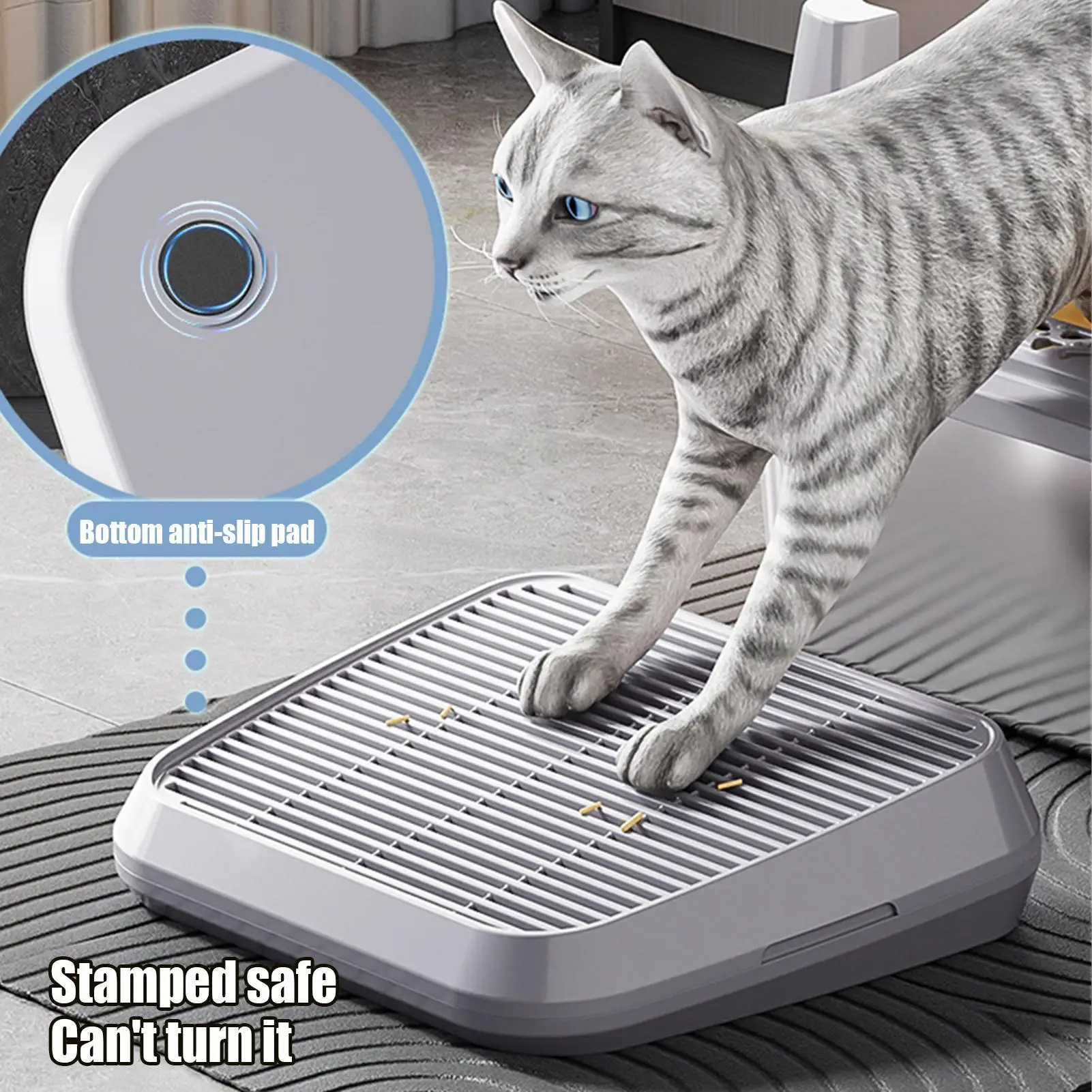 Litter Box Step Cat Litter Catcher Ramp Box Anti Tracking Trapper Tray with Filter Function Non Slip Double Layer Pet Supplies