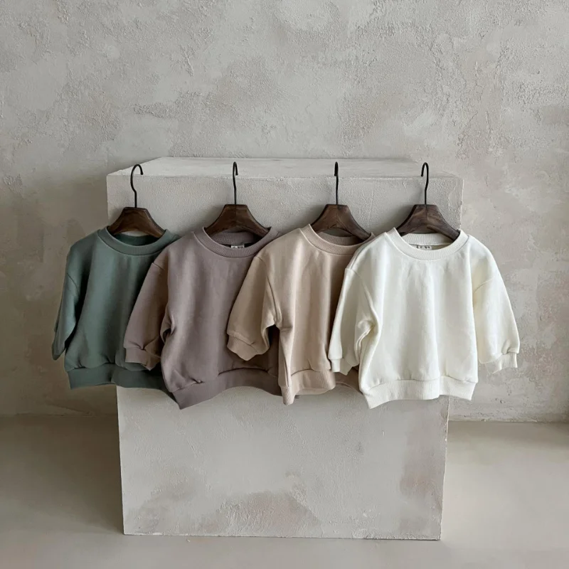 

Осень 2023, новинка, Детский свитшот с длинным рукавом, Толстовка для маленьких мальчиков, хлопковая Повседневная Толстовка для малышей, топы для девочек