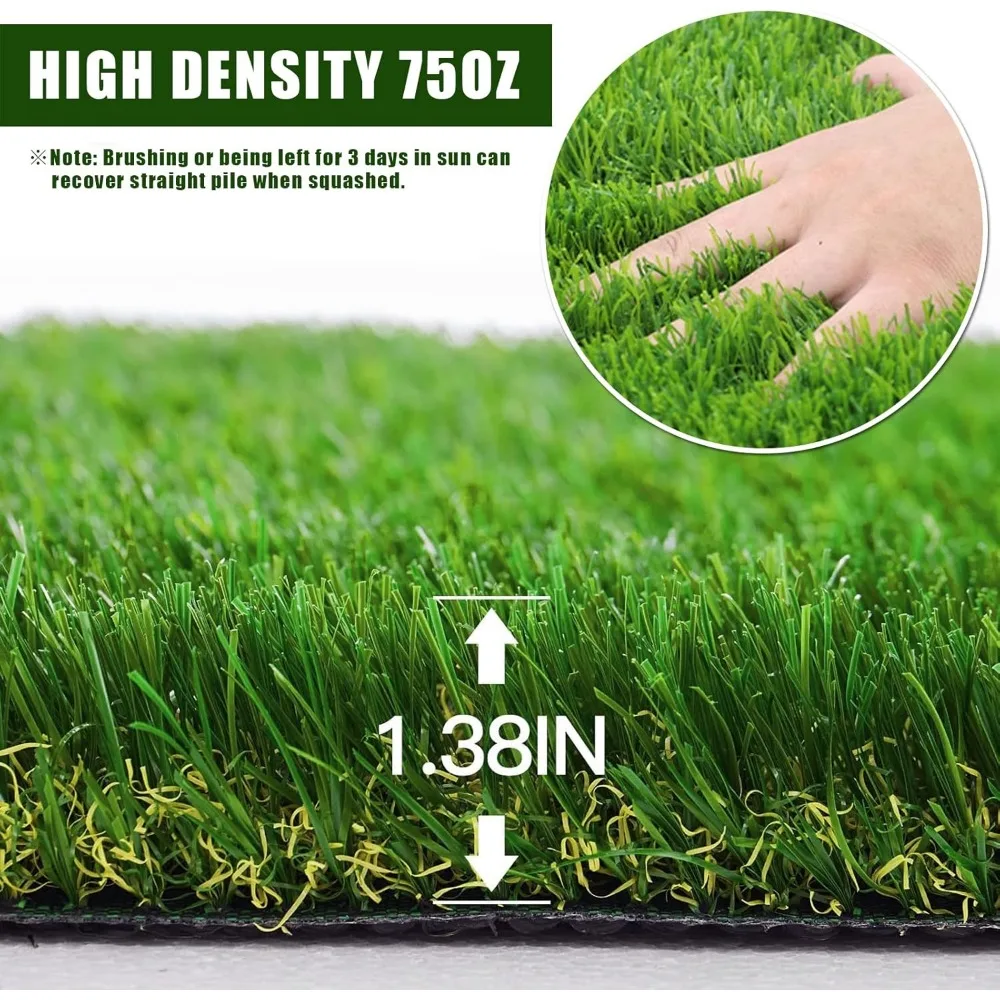 Artificial Turf Grass,Fake Grass Rug Indoor Outdoor,Realistic High-Density Sturdy Artificial Turf Carpet for Dogs Pets Garden